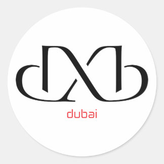 dxb - dubai runder aufkleber