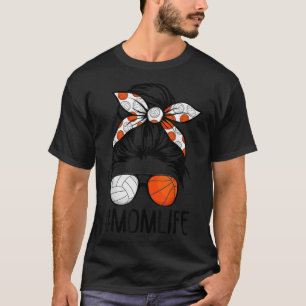 Dy Mama Life Volleyball Basketball Mütter Day Mess T-Shirt