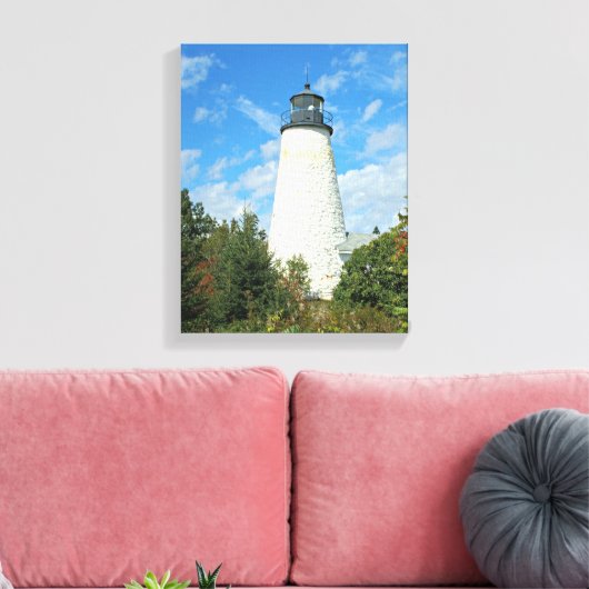 Dyce Head Leuchtturm, Maine Wrapped Canvas Print Leinwanddruck (Insitu (Wohnzimmer))