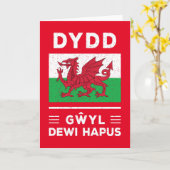 Dydd GÆDewi Hapus Happy St Davids Day 3 Karte (Gelbe Blume)