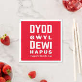 Dydd GÆDewi Hapus Happy St Davids Day 4 Serviette (Beispiel)