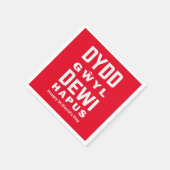 Dydd GÆDewi Hapus Happy St Davids Day 4 Serviette (Ecke)
