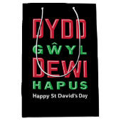 Dydd GÆDewi Hapus Happy St Davids Day 5 Mittlere Geschenktüte (Vorderseite)