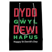Dydd GÆDewi Hapus Happy St Davids Day 5 Mittlere Geschenktüte (Rückseite)
