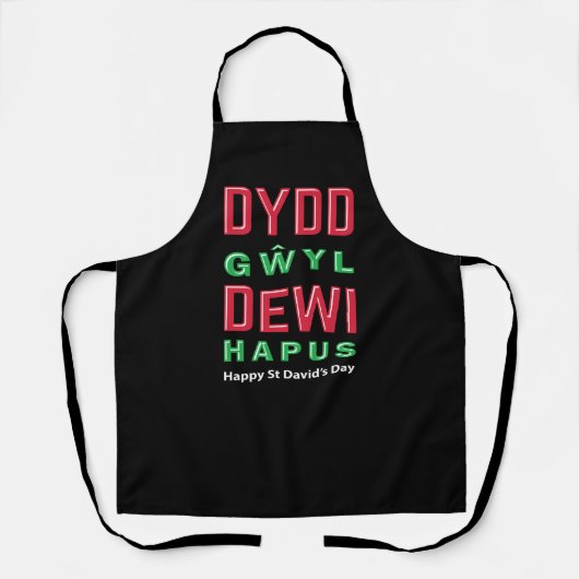 Dydd GÆDewi Hapus Happy St Davids Day 5 Schürze (Vorderseite)