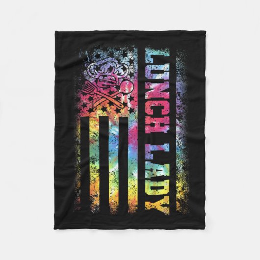Dye Flag Lady zurück zur Schule Fleecedecke (Vorderseite)