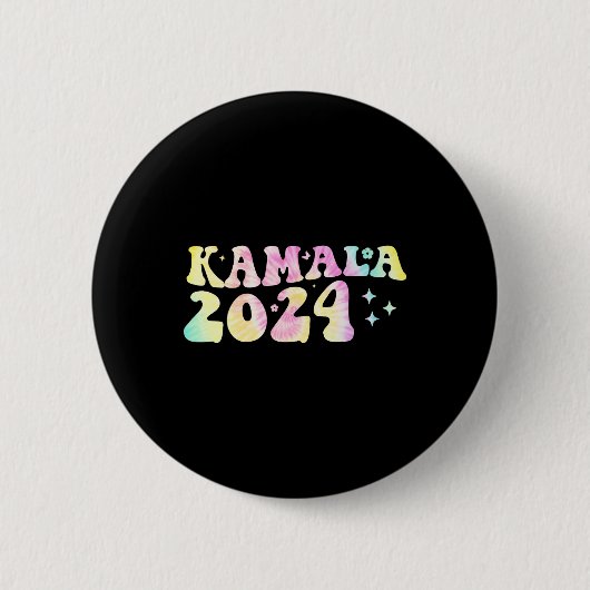 Dye Groovy Wavy Kamala Harris Harris Replace Biden Button (Vorderseite)
