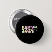 Dye Groovy Wavy Kamala Harris Harris Replace Biden Button (Vorne & Hinten)