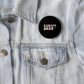 Dye Groovy Wavy Kamala Harris Harris Replace Biden Button (Beispiel)