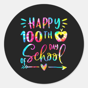 Dye Happy 100th Day School Lehrer Student 100 Tag Runder Aufkleber
