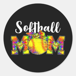 Dye Softball-Mama-T-Shirt Softball-Spieltag-Vibes Runder Aufkleber