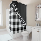 DYI Background Buffalo Blk Kariert zwei fette Drei Duschvorhang (Beispiel)