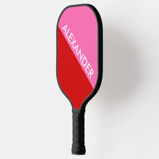 DYI-Farben, roter BG, Hot-Pink-Farbblock S Pickleball Schläger (Links)