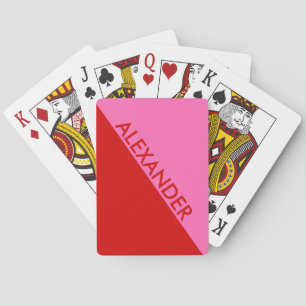 DYI-Farben, roter BG, Hot-Pink-Farbblock S Spielkarten