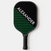 DYI-Farben, Streifen Forest Green BG Black CB S Pickleball Schläger (Rückseite)