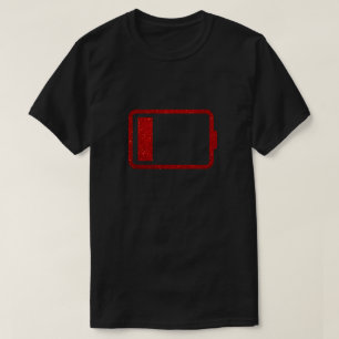 Dying Battery Funny Glitzer T-Shirt