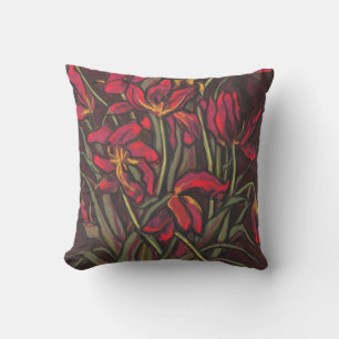 Dying Tulips Red Blume Statement Floral Painting Kissen