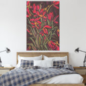 Dying Tulips Red Blume Statement Floral Painting Leinwanddruck (Insitu (Schlafzimmer))
