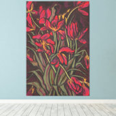 Dying Tulips Red Blume Statement Floral Painting Leinwanddruck (Insitu (Holzboden))