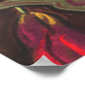Dying Tulips Red Blume Statement Floral Painting Poster (Ecke)