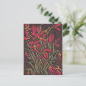 Dying Tulips Red Blume Statement Floral Painting Postkarte (Stehend Vorderseite)