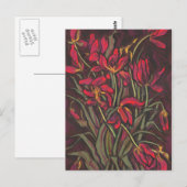Dying Tulips Red Blume Statement Floral Painting Postkarte (Vorne/Hinten)