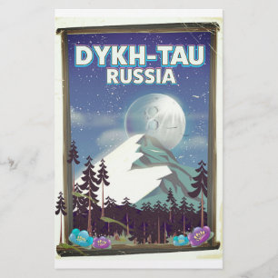 Dykh-Tau Russland Reiseplakat. Briefpapier