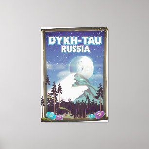 Dykh-Tau Russland Reiseplakat. Leinwanddruck