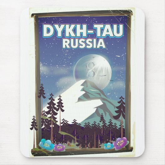 Dykh-Tau Russland Reiseplakat. Mousepad (Vorne)