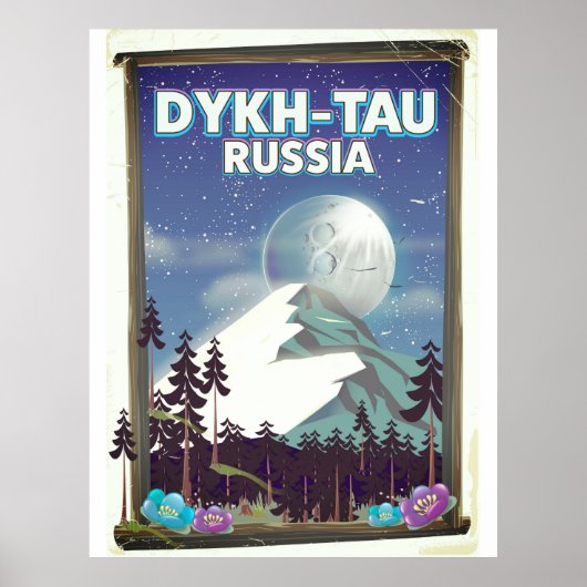 Dykh-Tau Russland Reiseplakat. Poster (Vorne)