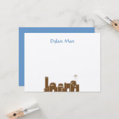 Dylan Max Jerusalem Jewish Bar Mitzvah Karte (Vorderseite/Rückseite Beispiel)