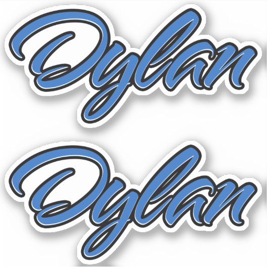 Dylan Name blue Aufkleber Sticker Stickerset (Vorderseite)