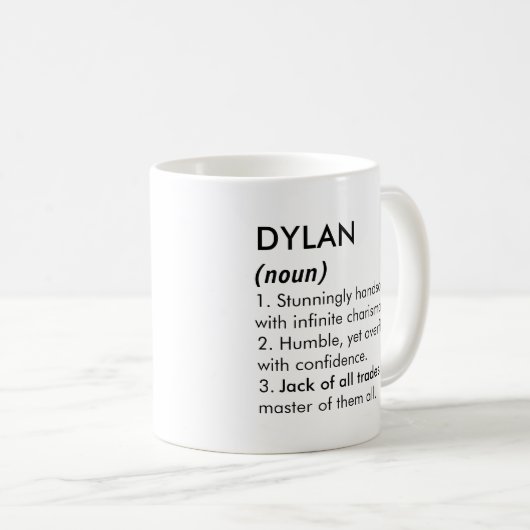 Dylan name, Editable name, Custom name Kaffeetasse (VorderseiteRechts)