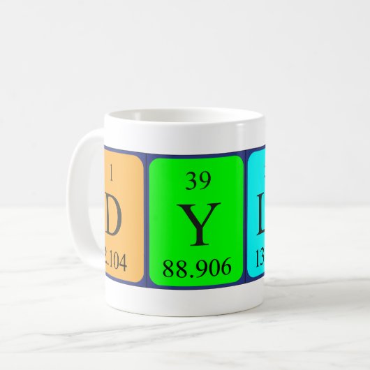 Dylan Periodenname Tasse (Vorderseite Links)