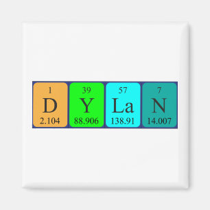 Dylan-Periodensystemnamenmagnet Magnet