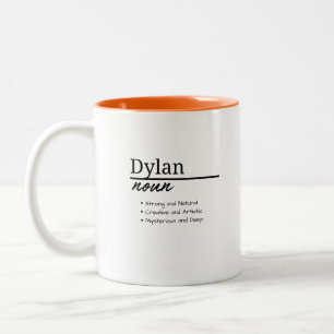 Dylan, Personalisierte Bezeichnung für Junge Zweifarbige Tasse