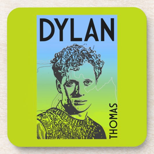 Dylan Thomas walisischer Dichter Getränkeuntersetzer (Vorderseite)