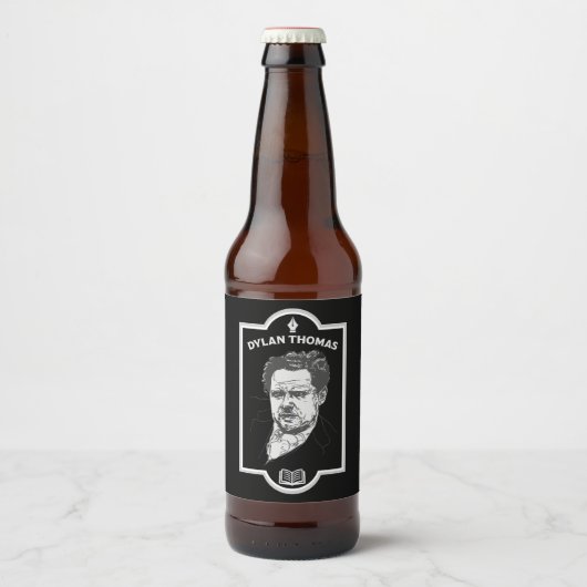 Dylan Thomas Welsh Poet Bierflaschenetikett (Vorderseite)