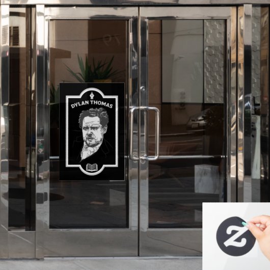 Dylan Thomas Welsh Poet Fensteraufkleber (Büro Tür)