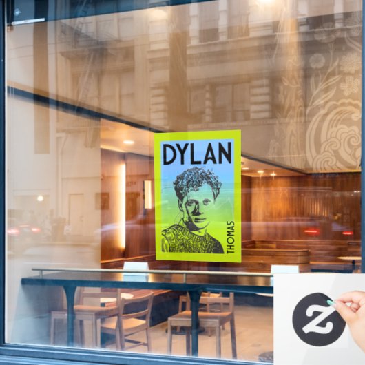 Dylan Thomas Welsh Poet Fensteraufkleber (Café-Fenster)