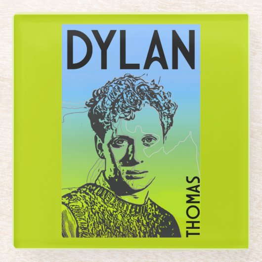 Dylan Thomas Welsh Poet Glasuntersetzer (Vorderseite)
