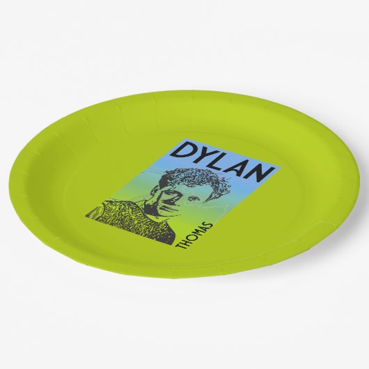 Dylan Thomas Welsh Poet Pappteller (Schrägansicht)