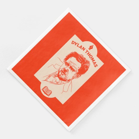 Dylan Thomas Welsh Poet Serviette (Ecke)