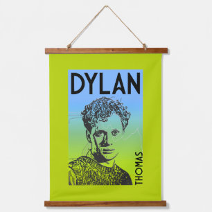Dylan Thomas Welsh Poet Wandteppich Mit Holzrahmen