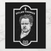 Dylan Thomas Welsh Poet Weinetikett (Einzelnes Label)