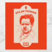 Dylan Thomas Welsh Poet Weinetikett (Einzelnes Label)
