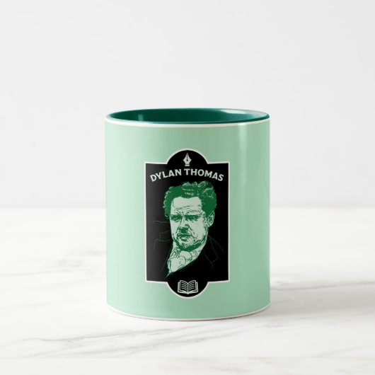 Dylan Thomas Welsh Poet Zweifarbige Tasse (Mittel)