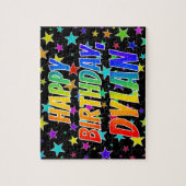 "DYLAN" Vorname, Spaß "GLÜCKLICHER GEBURTSTAG" Puzzle (Vertikal)