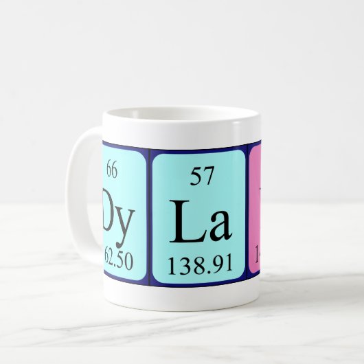 Dylano Periodenname Tasse (Vorderseite Links)