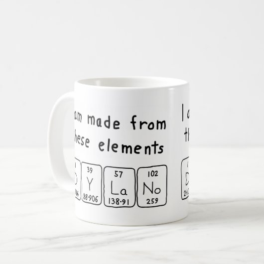 Dylano Periodenname Tasse (Vorderseite Links)